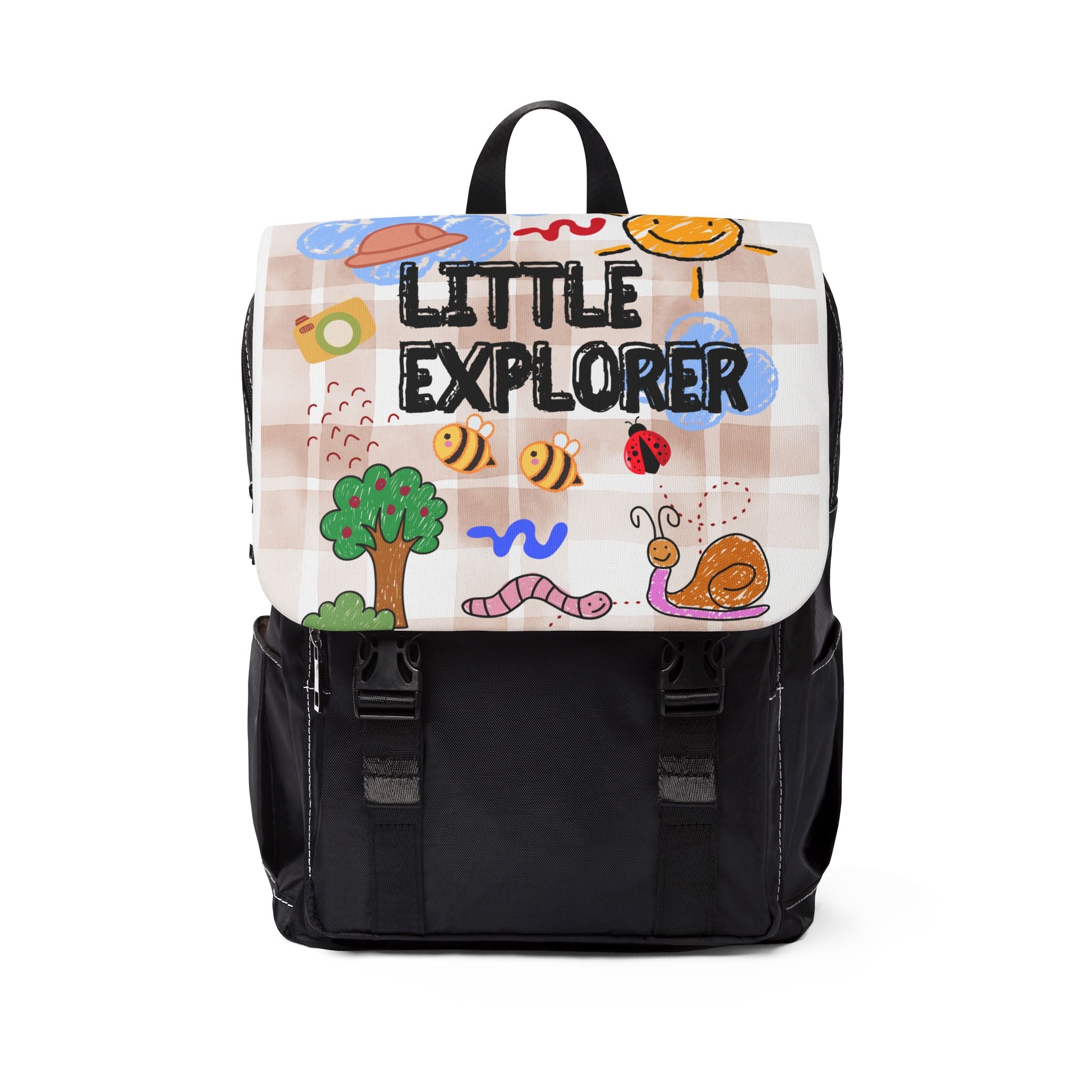 cute mini backpack target Kids' 'Little Explorer' — Nature Print Preschool Daypack – Tiny Island Zip Closure Convertible Backpack electronic swimbait Main interior compartment and Size:5 Bin - 6.5