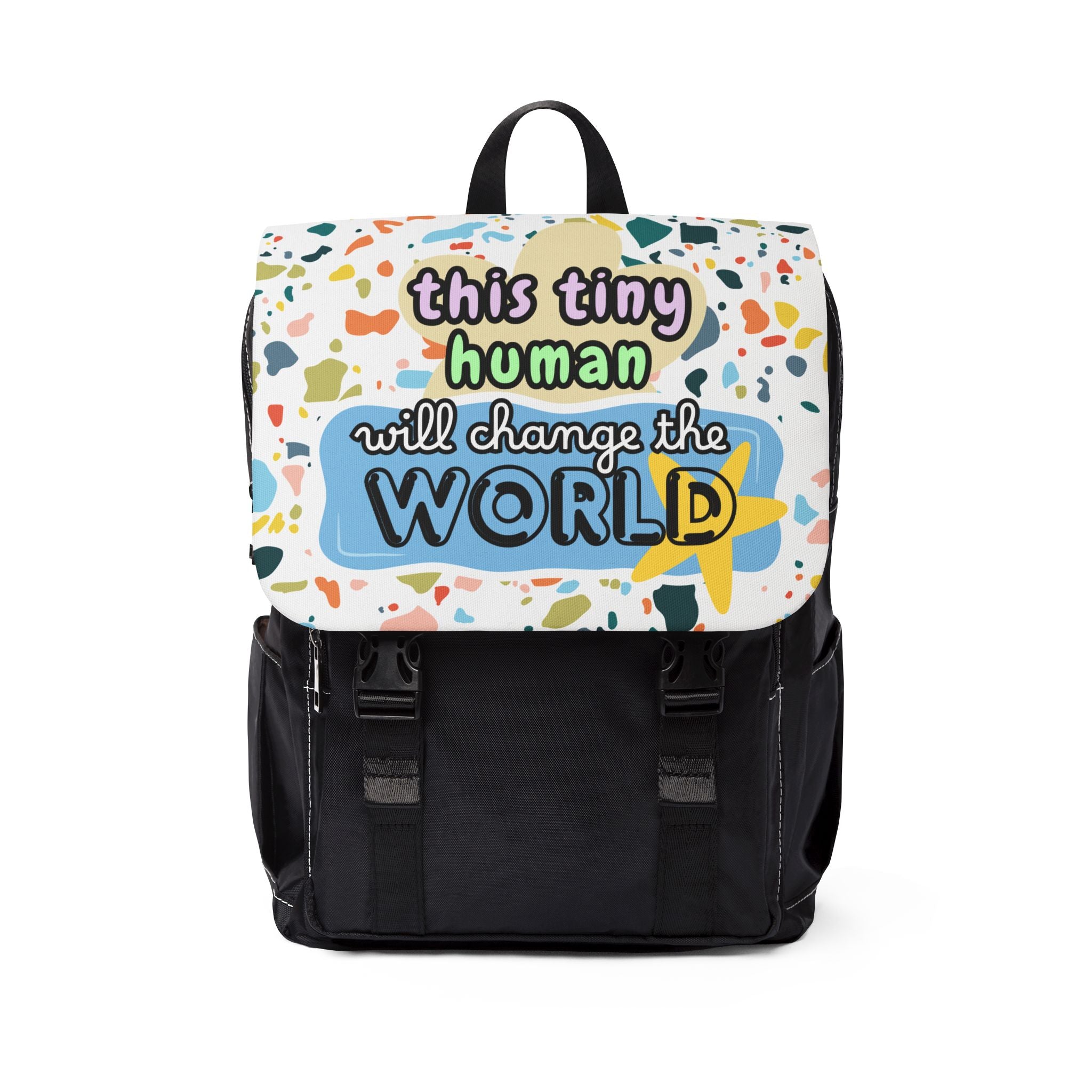 Tiny Human Will Change the World Backpack - Preschool Daypack