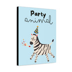 Party Animal Zebra Large Canvas Wall Art — Cute Kids Nursery Decor