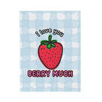 Berry Much Velvet Plush Baby Blanket — Strawberry Gingham Plush Throw