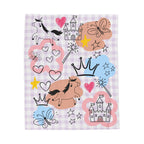 Kid's Princess Pony Velveteen Plush Blanket — Soft Kids’ Castle & Crown Throw