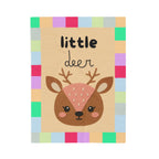 Little Deer Velvet Plush Baby Blanket — Cute Kids Woodland Throw for Nursery & Baby Shower