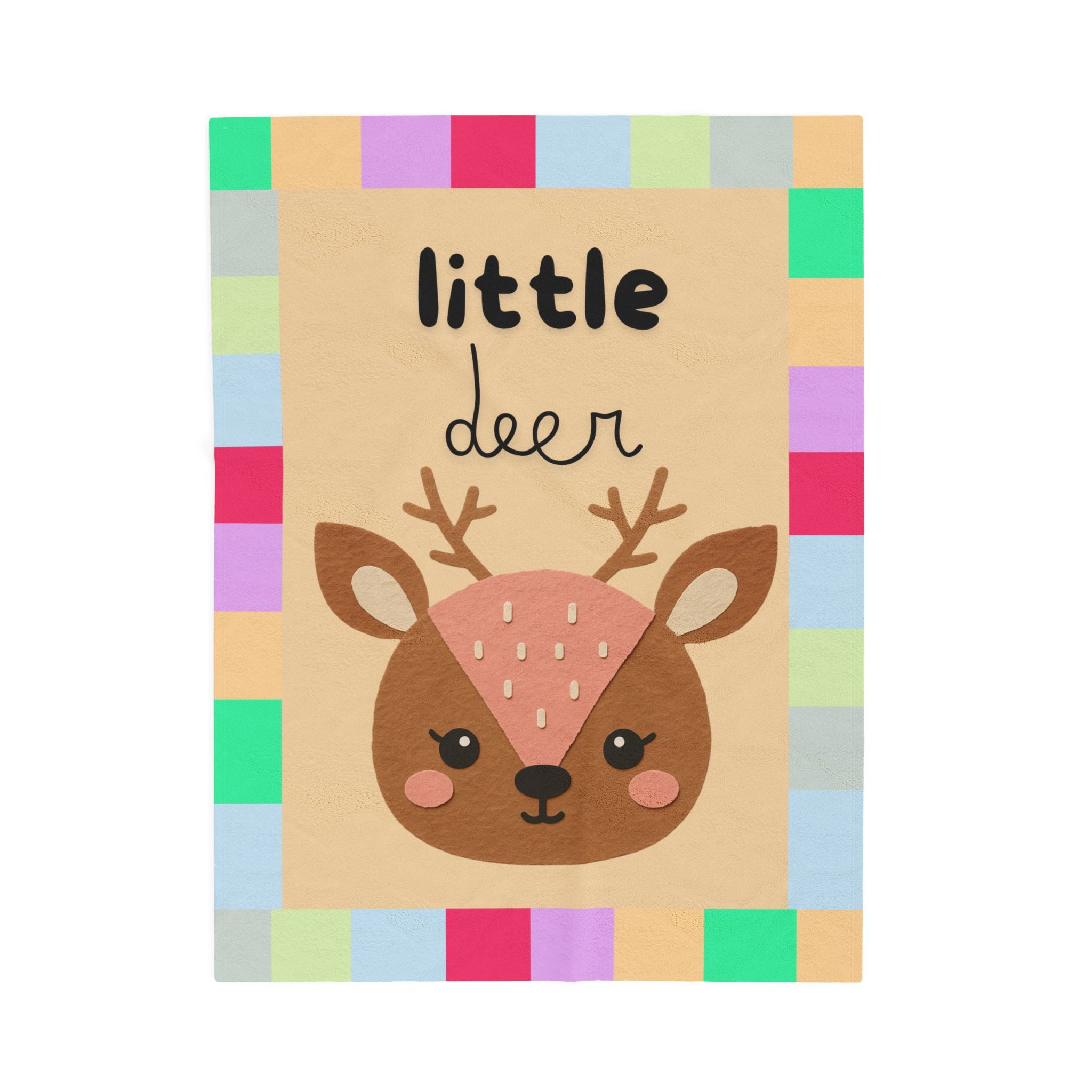 Little Deer Velvet Plush Baby Blanket — Cute Kids Woodland Throw for Nursery & Baby Shower