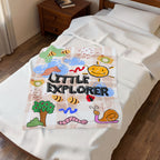 Little Explorer Velvet Plush Baby Blanket — Animal & Nature Nursery Throw
