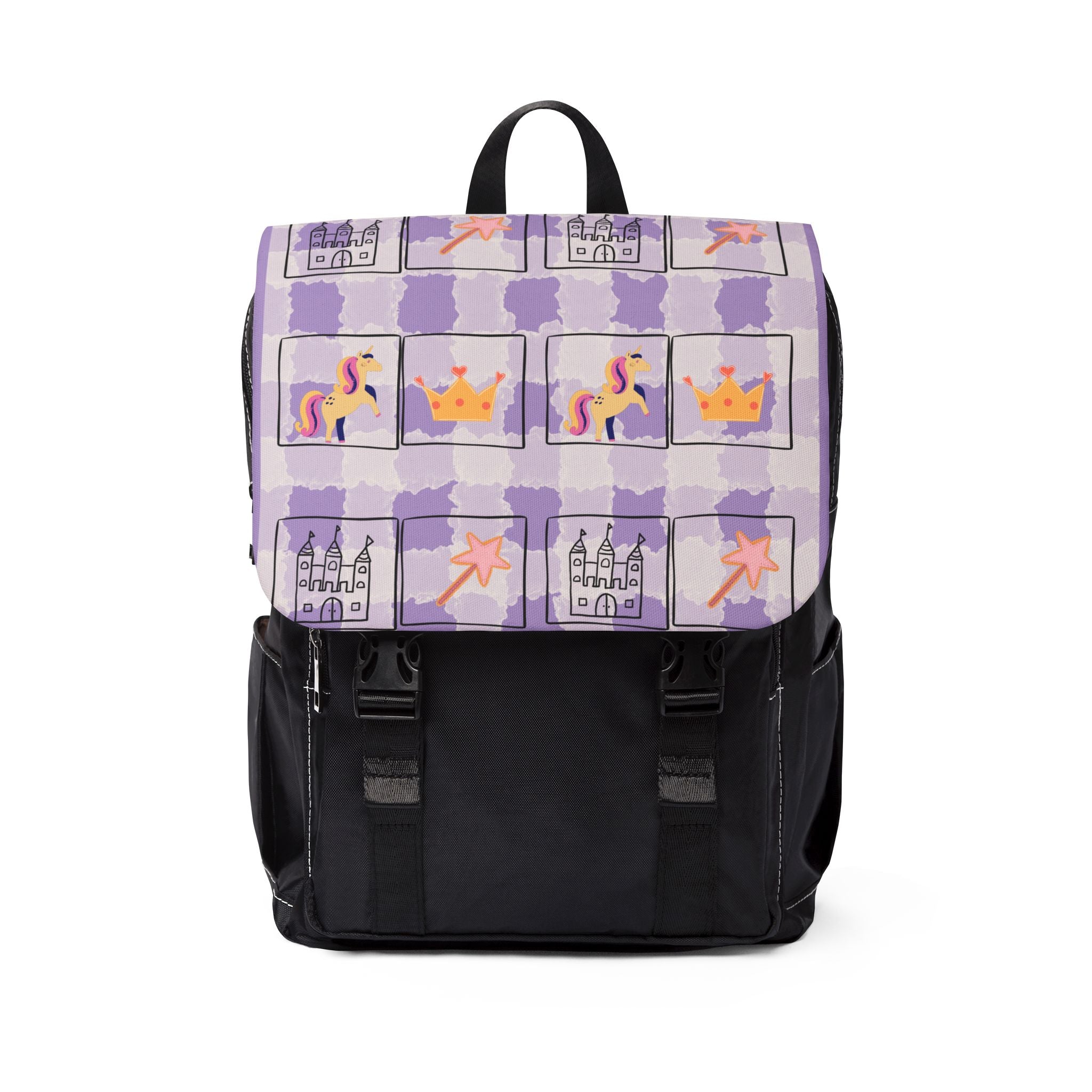 My Little Fairytale Backpack — Purple Kids School Daypack with Crown & Castle Design