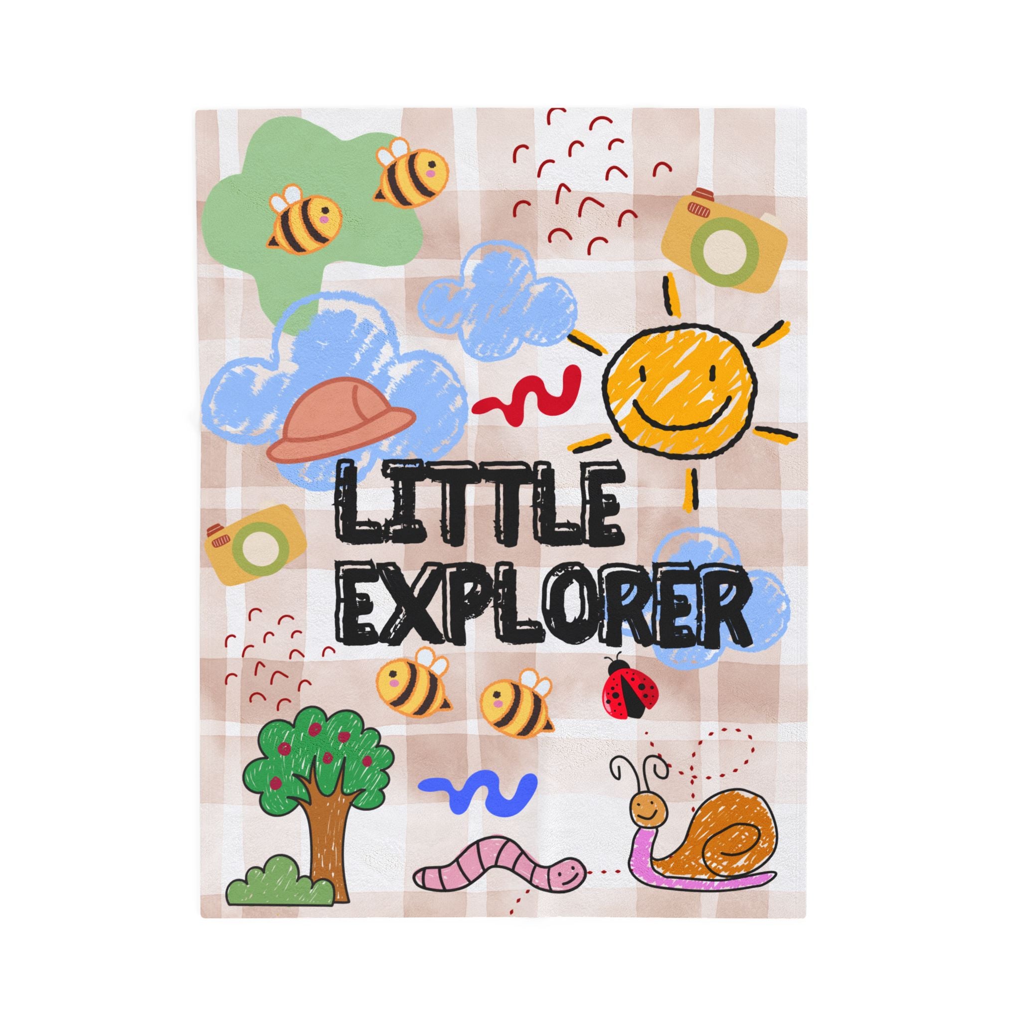 Little Explorer Velvet Plush Baby Blanket — Animal & Nature Nursery Throw
