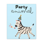Party Animal Zebra Large Canvas Wall Art — Cute Kids Nursery Decor