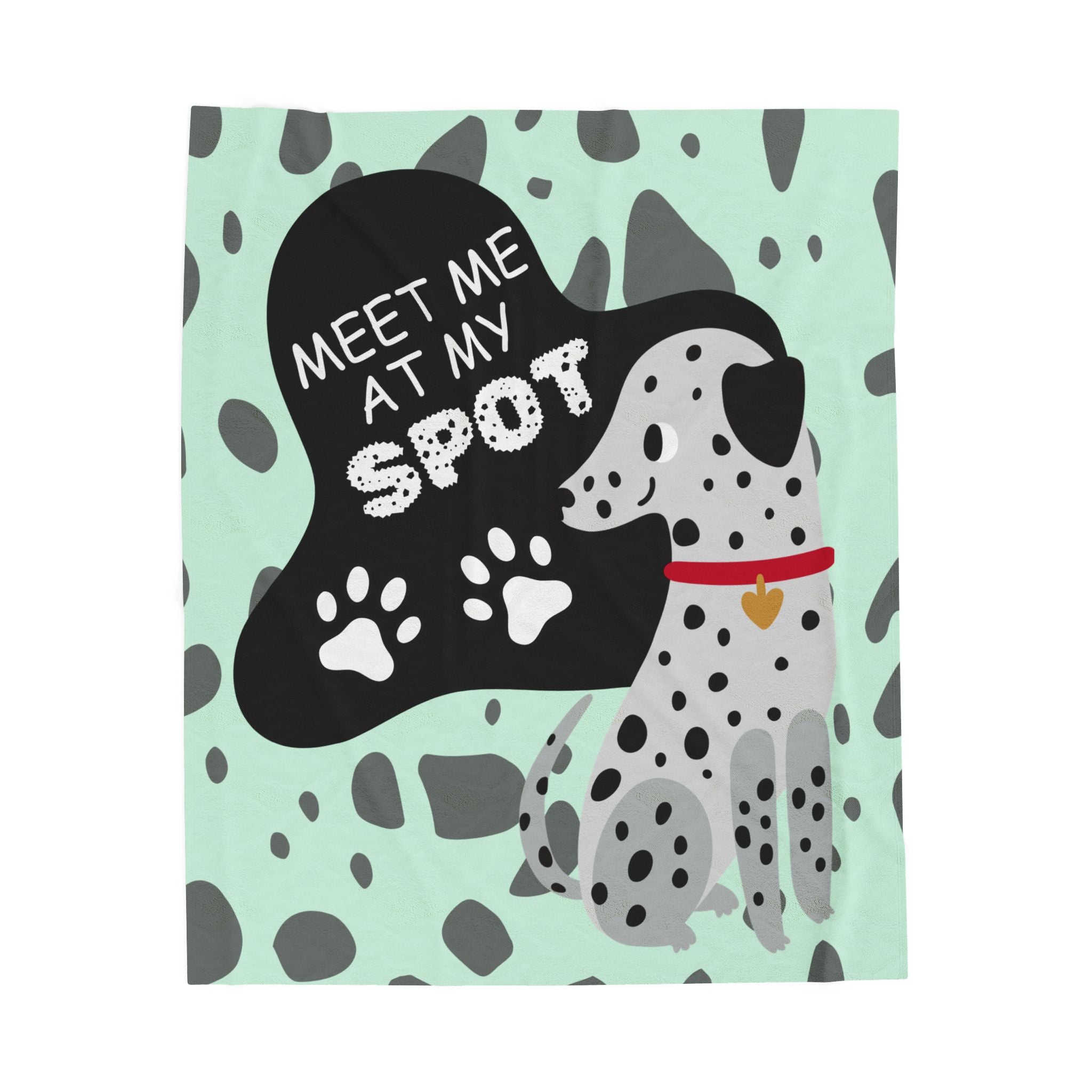 Meet Me At My Spot Dalmatian Kid's Velveteen Plush Throw Blanket