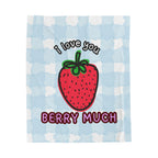 Berry Much Velveteen Plush Blanket — Kid's Strawberry Throw Blanket