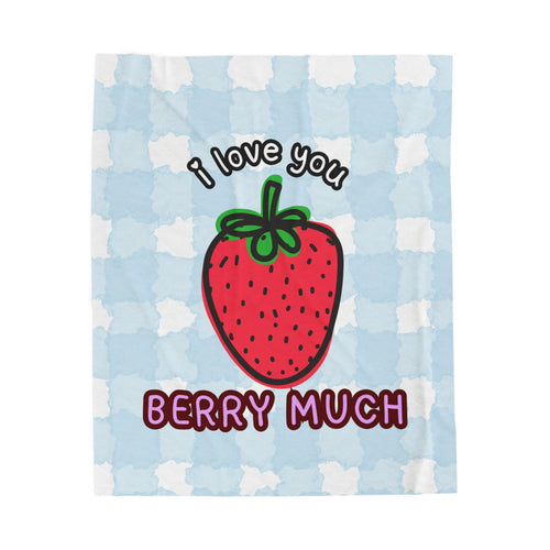Berry Much Velveteen Plush Blanket — Kid's Strawberry Throw Blanket
