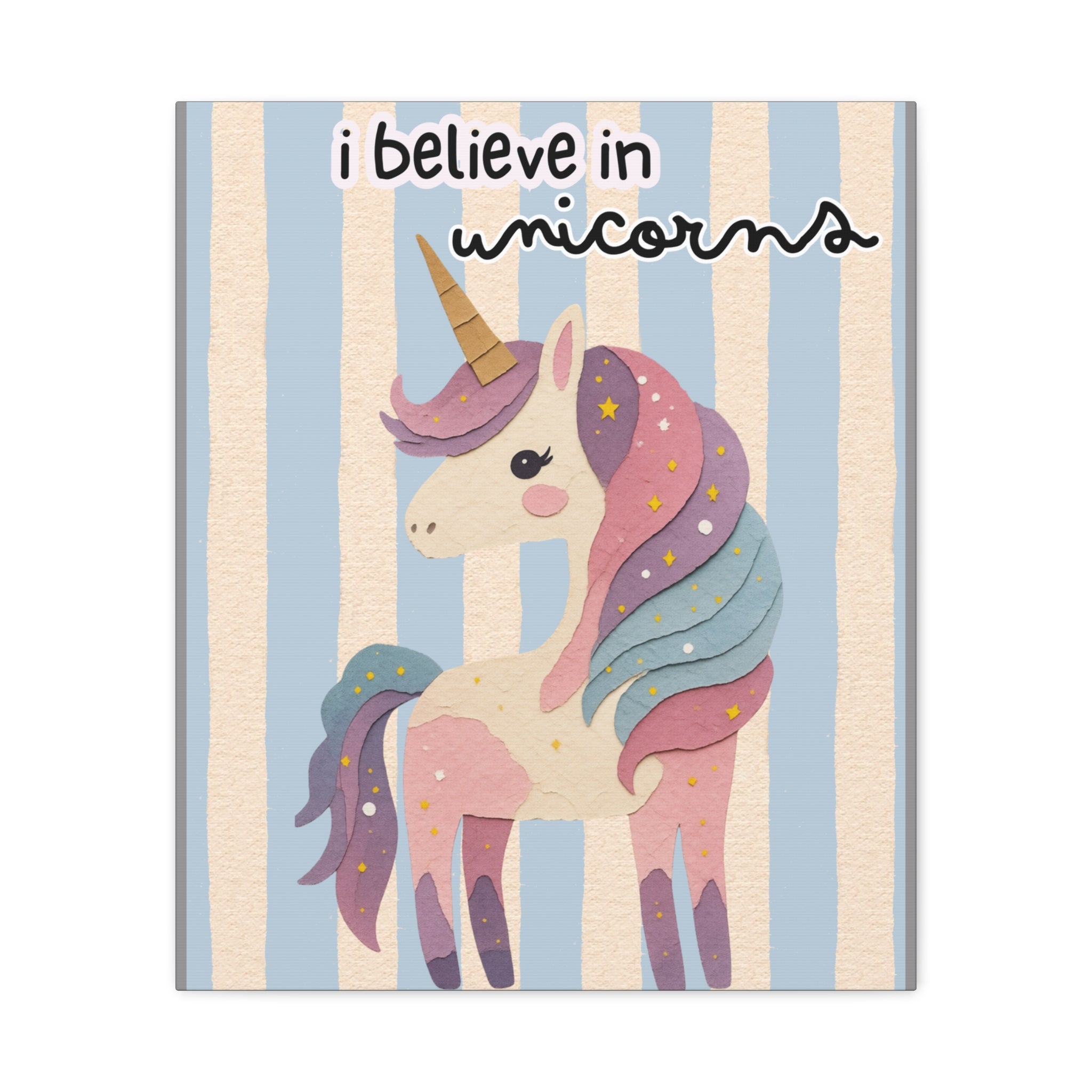 I Believe in Unicorns Large Matte Canvas Wall Art - Kid's Room