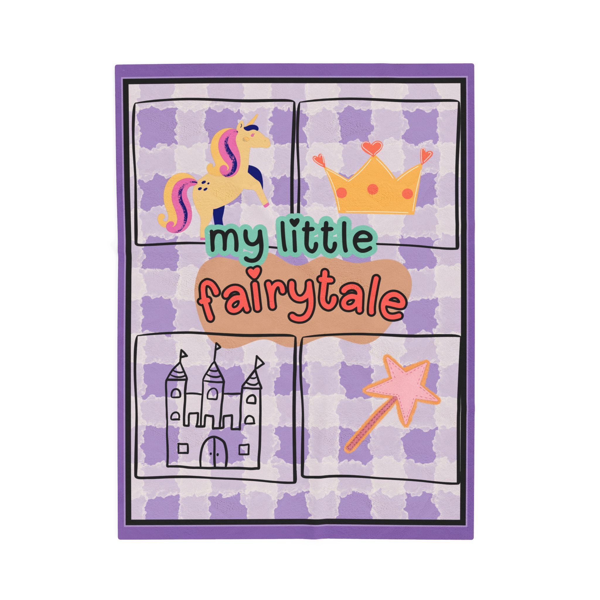 My Little Fairytale Velvet Plush Baby Blanket — Unicorn Castle Crown NurseryThrow