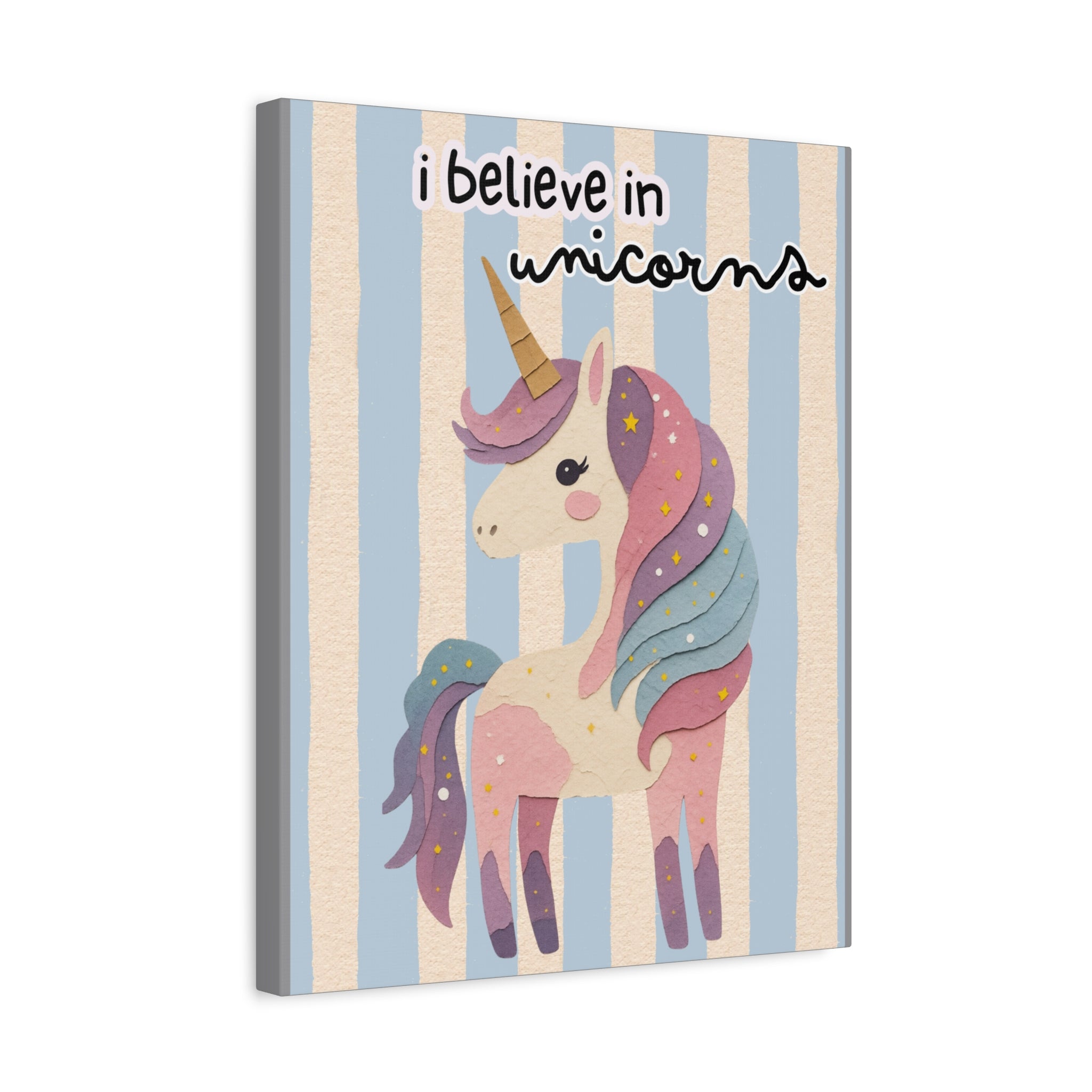 I Believe in Unicorns Large Matte Canvas Wall Art - Kid's Room
