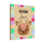 Little Deer Nursery Large Canvas Art – Cute Baby Deer Wall Decor