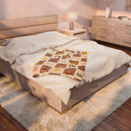 Cute Patchwork Animal Velvet Plush Blanket – Bunny, Chick & Sunshine Baby Blanket