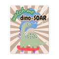 Dino-Soar Large Canvas Wall Art - Cute Skateboarding Dinosaur Décor for Kids’ Room