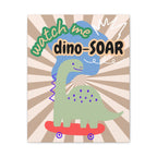 Dino-Soar Large Canvas Wall Art - Cute Skateboarding Dinosaur Décor for Kids’ Room