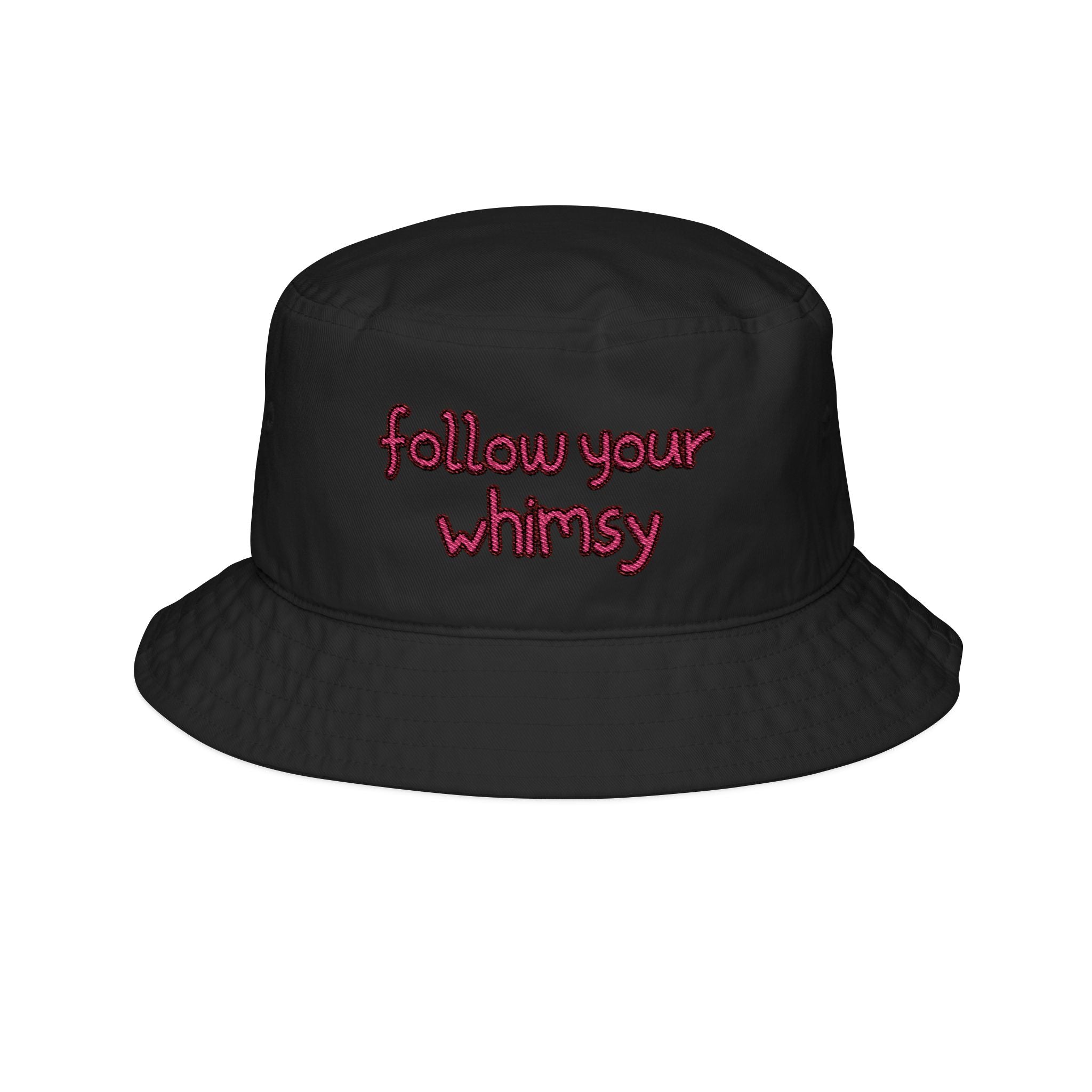 Follow Your Whimsy Embroidered Bucket Hat — Cute Casual Sun Hat