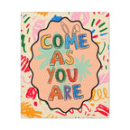 Come As You Are Large Canvas Wall Art — Colorful Positive Quote Stretched Matte Print
