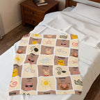 Cute Patchwork Animal Velvet Plush Blanket – Bunny, Chick & Sunshine Baby Blanket