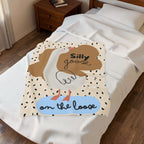 Silly Goose Velvet Plush Baby Blanket — Cute Cartoon Goose "On the Loose" Nursery Throw