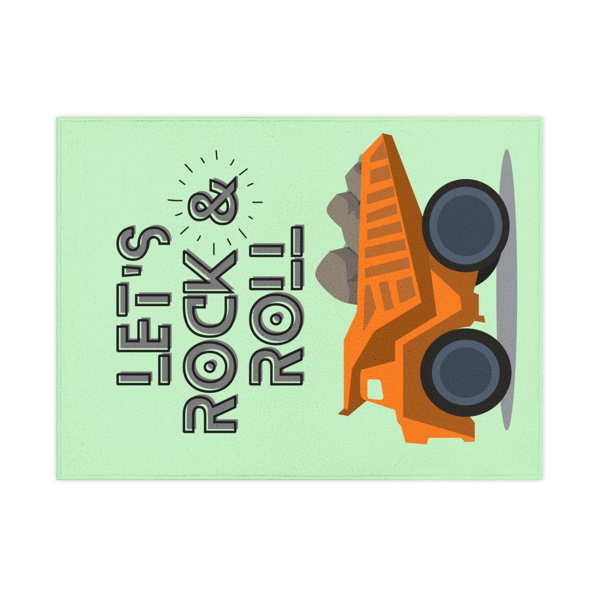 Toddler Blanket — "Let's Rock & Roll" Dump Truck Baby Throw Blanket