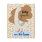 Silly Goose on the Loose Large Canvas Print — Whimsical Nursery Wall Art
