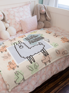 Llama-mazing Velvet Plush Baby Blanket — Cute Pastel Llama Throw