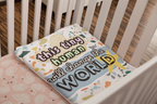 "This Tiny Human Will Change the World" Inspirational Velvet Plush Baby Blanket Nursery Decor