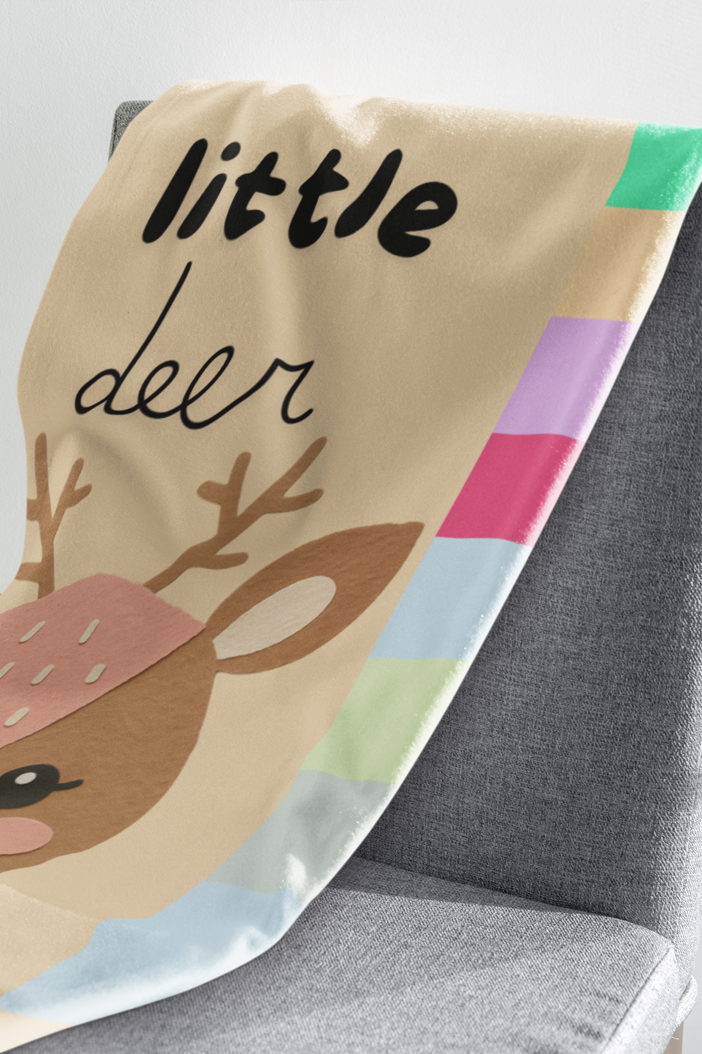 Little Deer Velvet Plush Baby Blanket — Cute Kids Woodland Throw for Nursery & Baby Shower