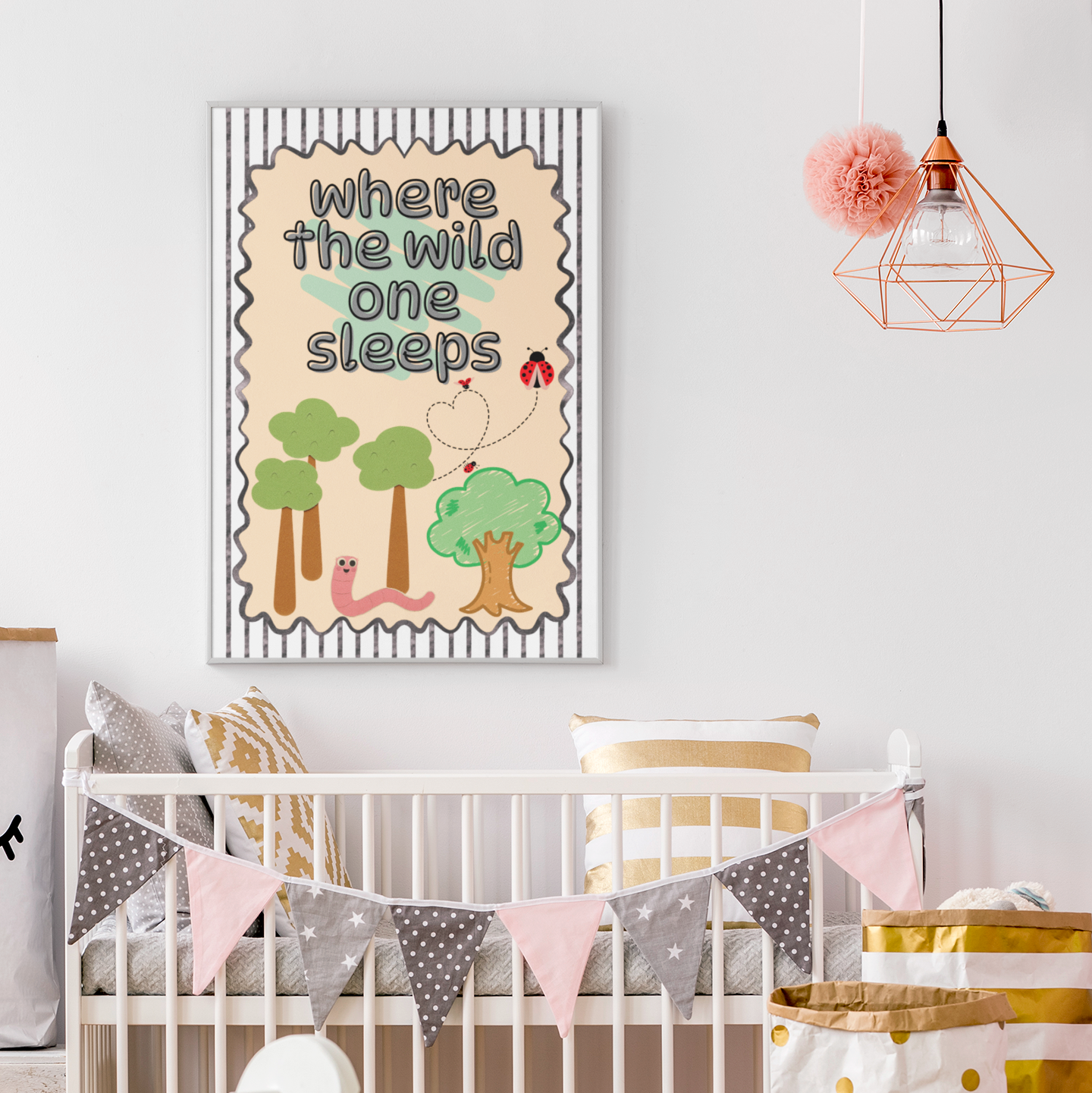 Where the Wild One Sleeps Large Canvas — Nursery Wall Art for Toddler Bedroom