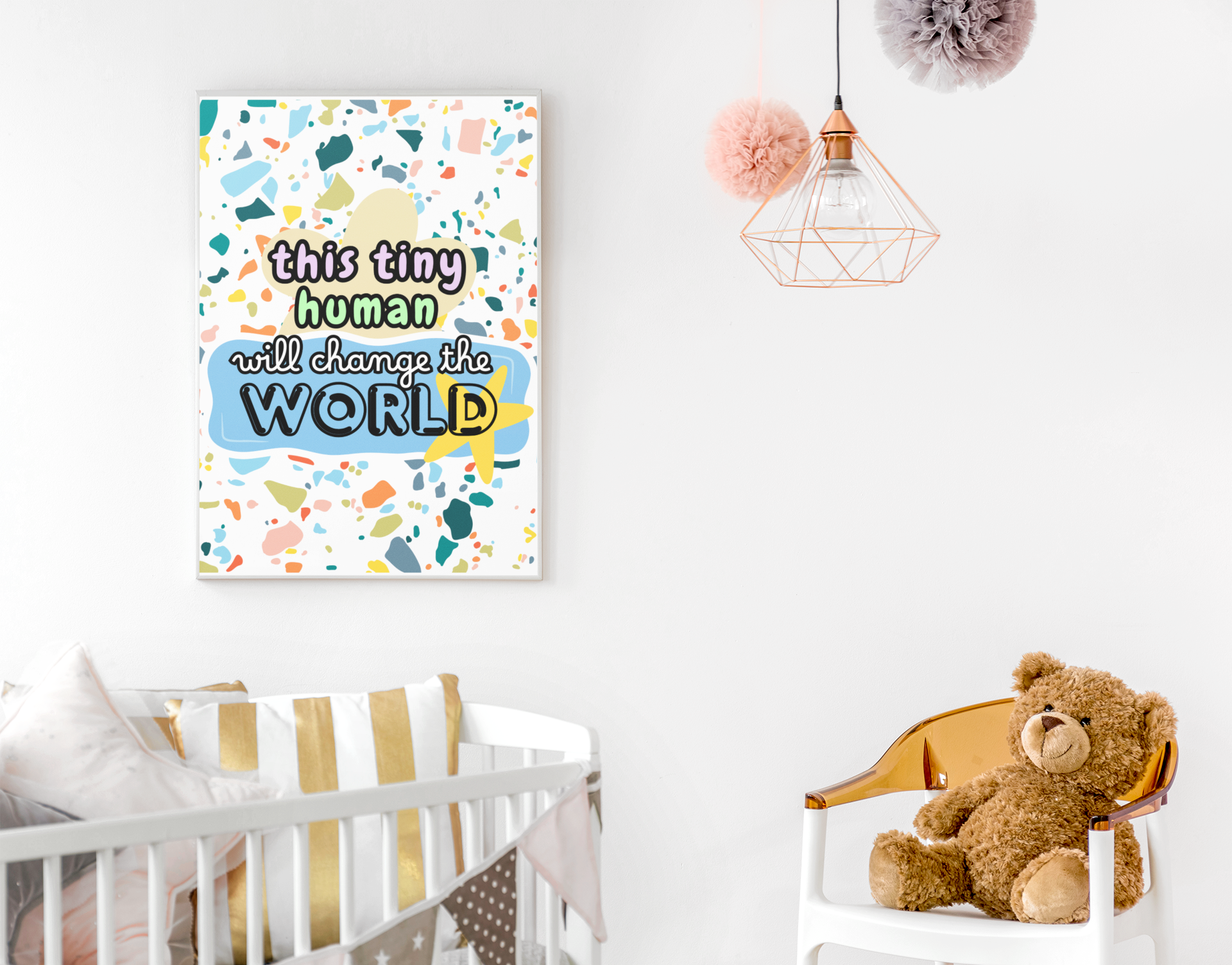 This Tiny Human Will Change the World Large Canvas - Room Decor