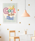 Cool to Be Kind Large Canvas Wall Art — Playful Bunny Motivational Print